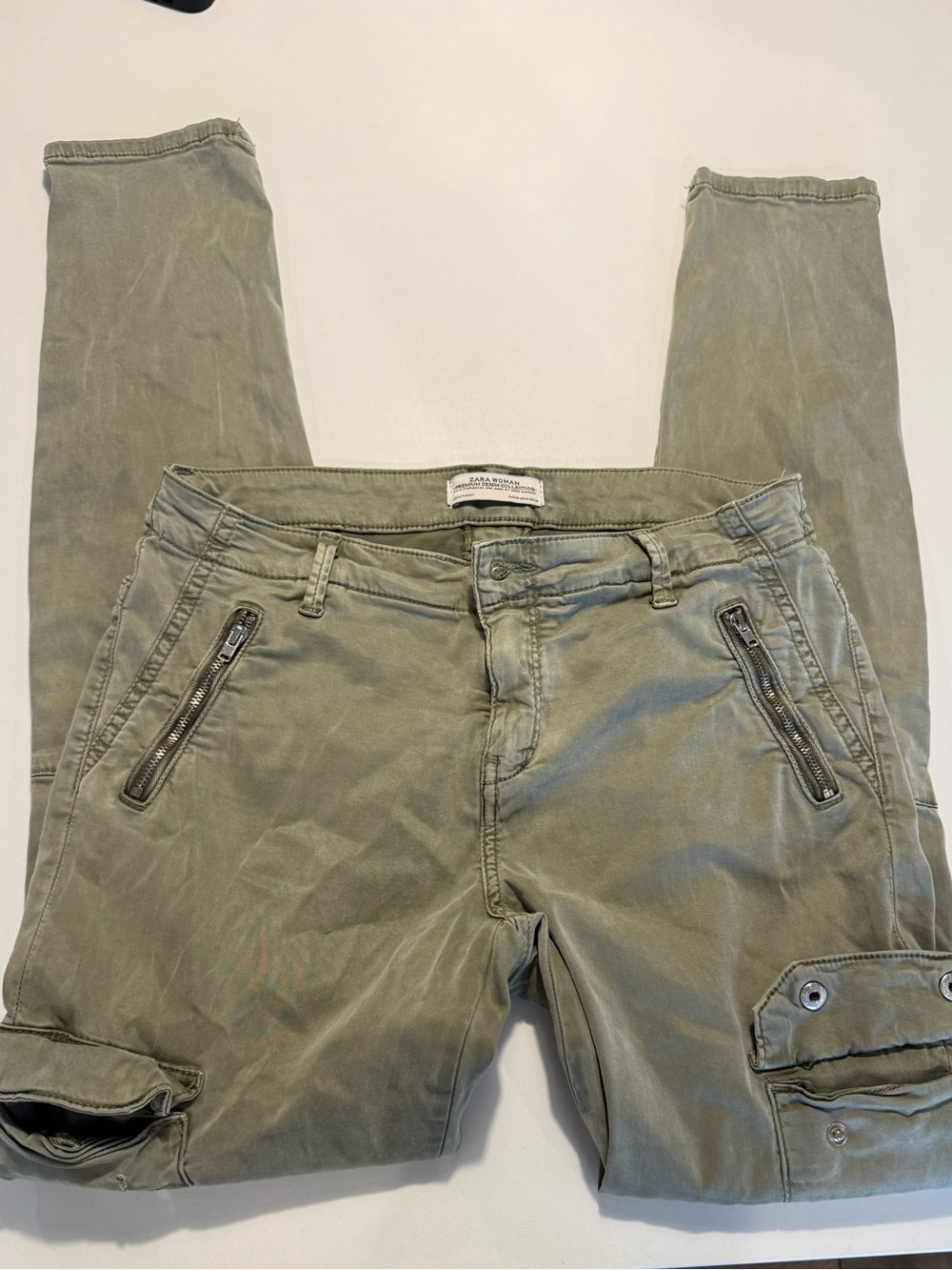 Zara Olive Green Cargo Skinny Pants Size 6